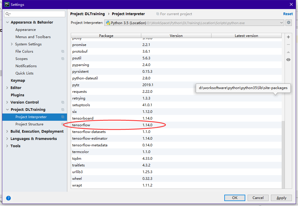 pycharm找不到tensorflow包或者ImportError: No module named 'tensorflow' 或者 ...