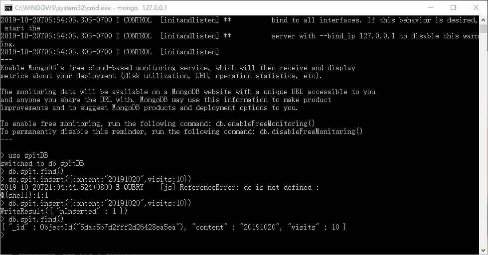 java对于MongoDB数据库的基本操作