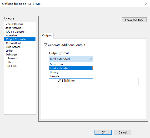 STM8 IAR 软件生成HEX文件方法_iar sam8_晨时光的博客-CSDN博客