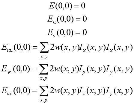 E(u,v)关于(0,0)的二阶泰勒展开式