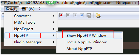 打开NppFTP窗口