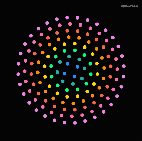 p5js实现动态旋转的小球