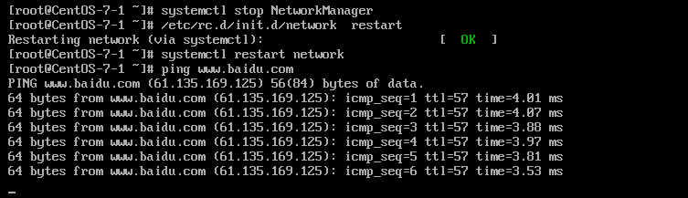 CentOS7 网卡重启失败！Job for network.service failed because the 