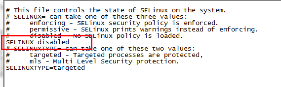 关闭SELINUX