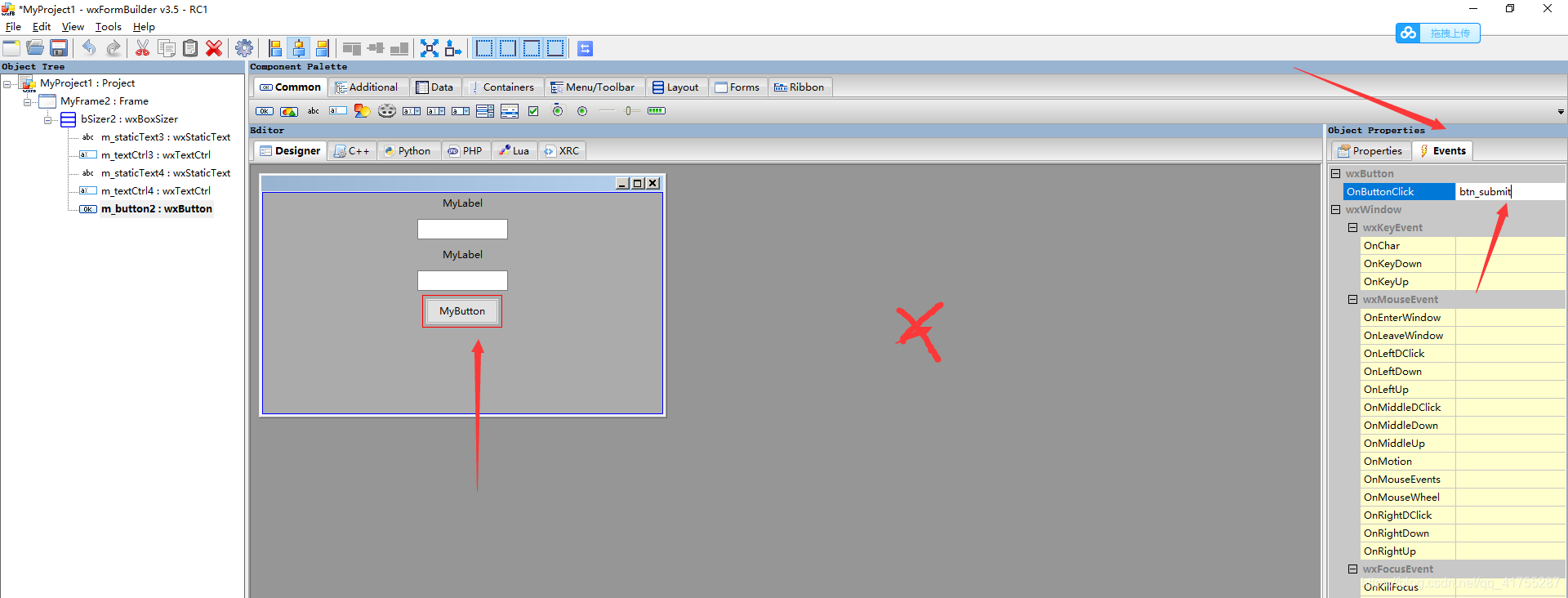Python界面生成器wxFormBuilder简单使用(wxPython)_wxformbuilder 怎样保存.py文件?-CSDN博客