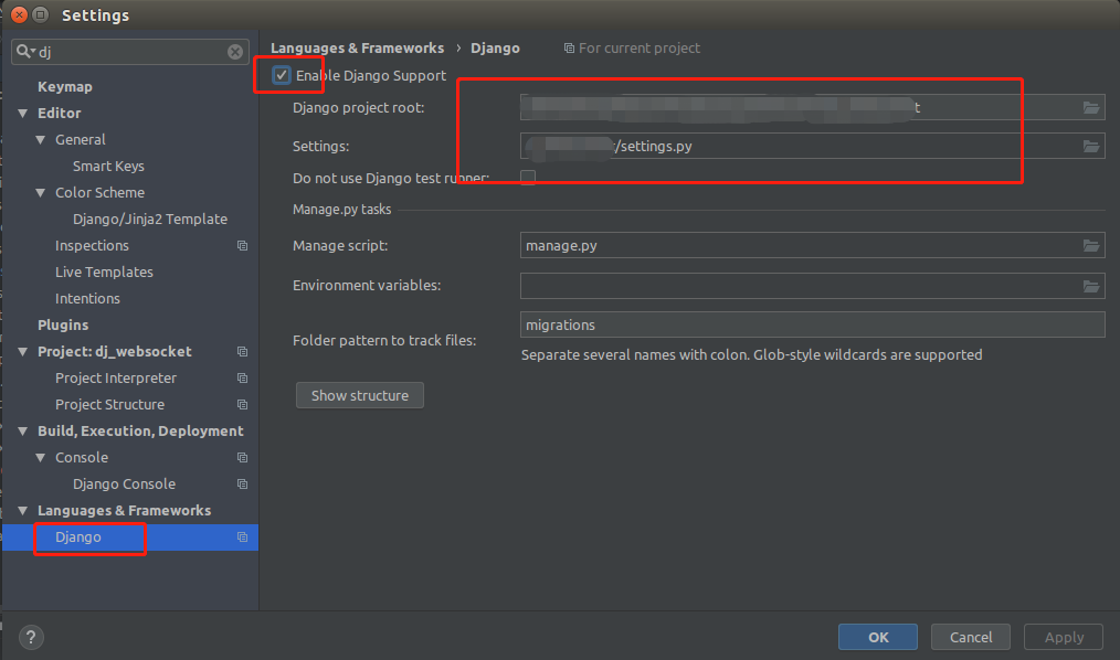 No manage.py file specified in Settings＞Django Support_no manage.py