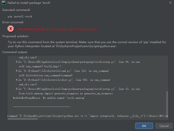 Win10+Python37环境pip安装pytorch及pycharm中导入pytorch遇到的问题_torch包导入py37-CSDN博客