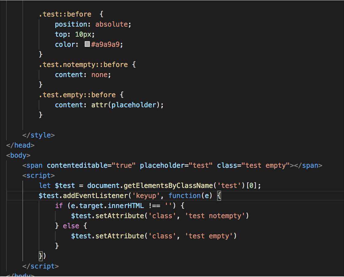 利用contenteditable模拟input/textarea的可编辑文本，placeholder，限制长度，自适应高度等。_css ...