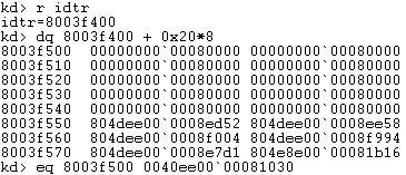 Set interrupt gate descriptor