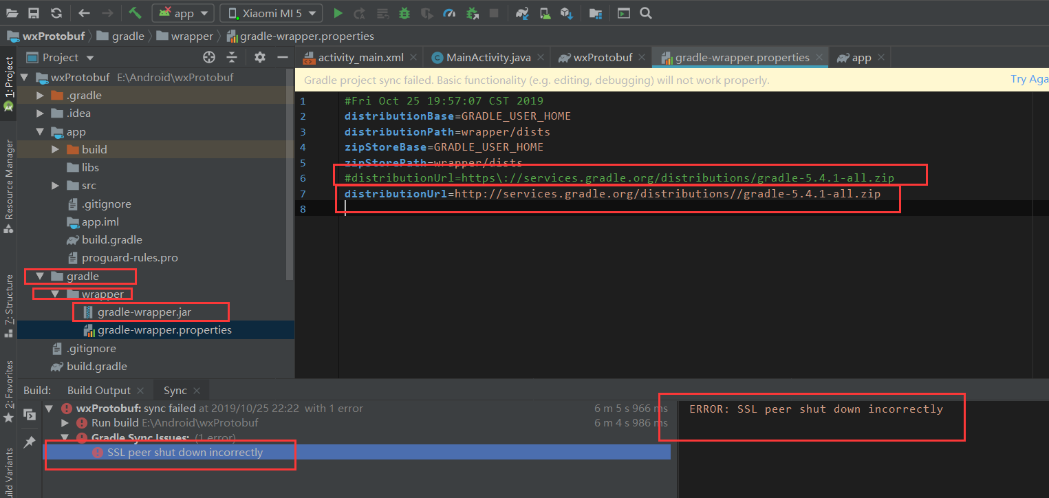 android studio error ssl peer shut down incorrectly