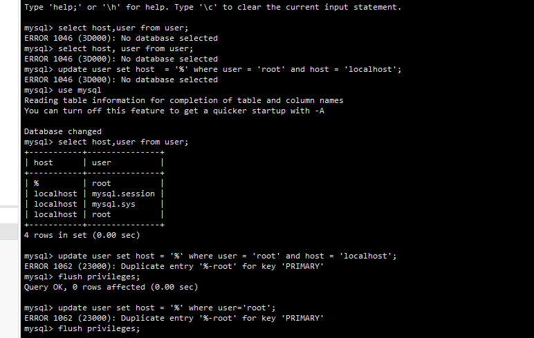 1045 Access Denied For User root xxx using Password YES ing 