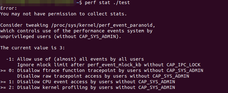 Ubuntu解决perf出现“You may not have permission to collect stats.”的问题