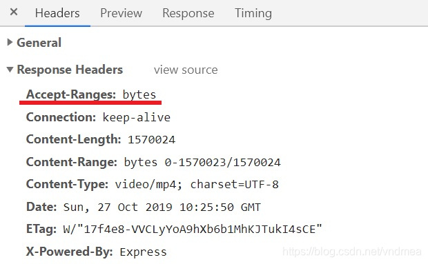 给视频添加 accept-range: bytes 请求头