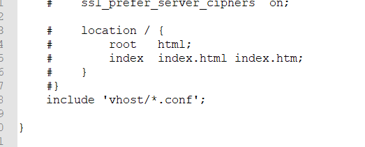 修改nginx.conf include 新conf文件