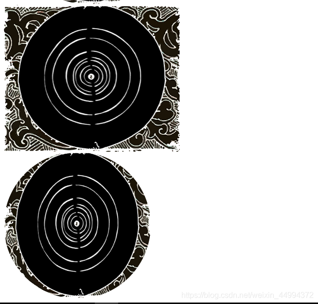 La imagen de arriba es un avatar rectangular, la imagen de abajo es el radio del borde: el avatar después del 50%