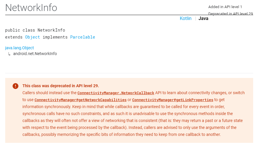 Android网络状态获取类在api 29中networkinfo Deprecated Q的博客 Csdn博客