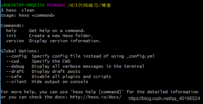 Hexo Usage Hexo Commands Help Get Help On A Command Commands