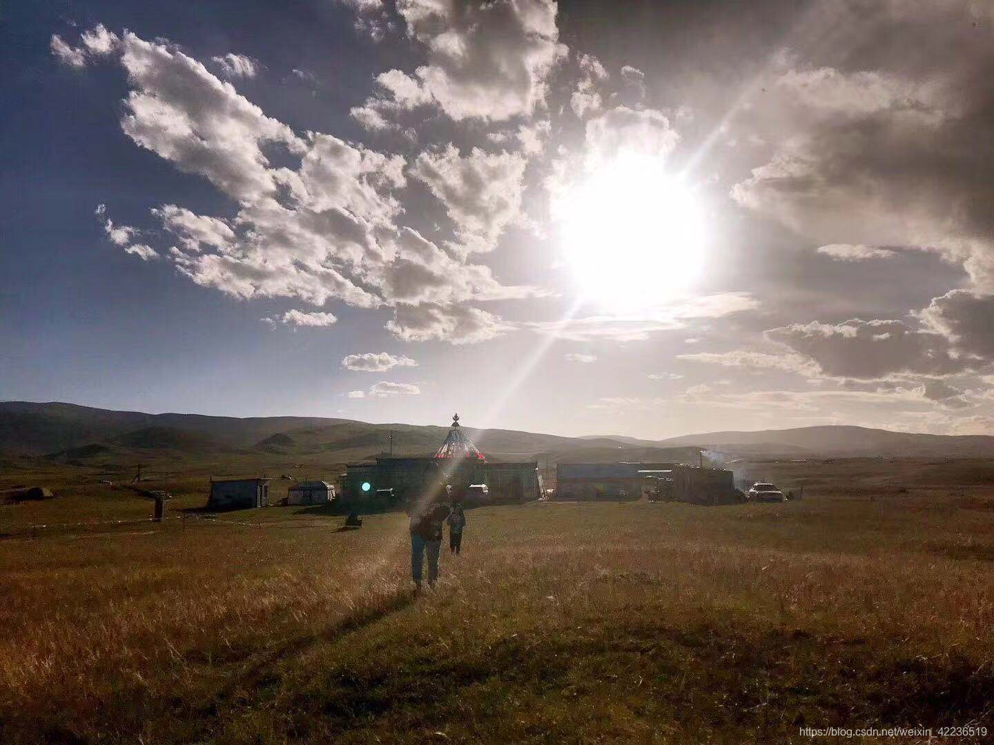 夕阳下的藏族人家