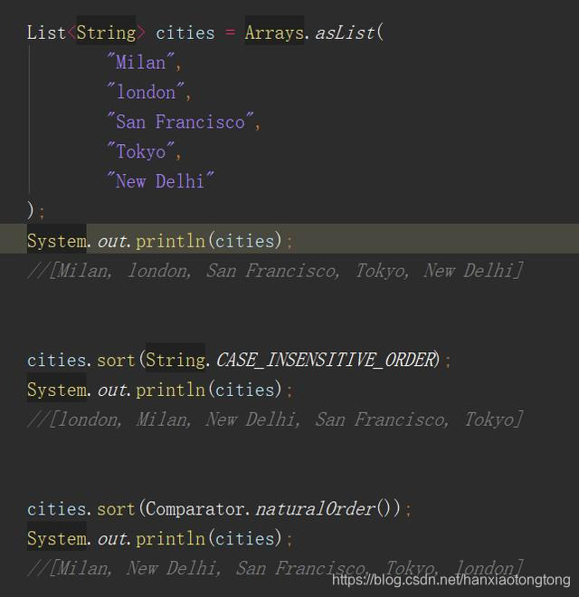 使用Java8的Comparator排序List对象集合