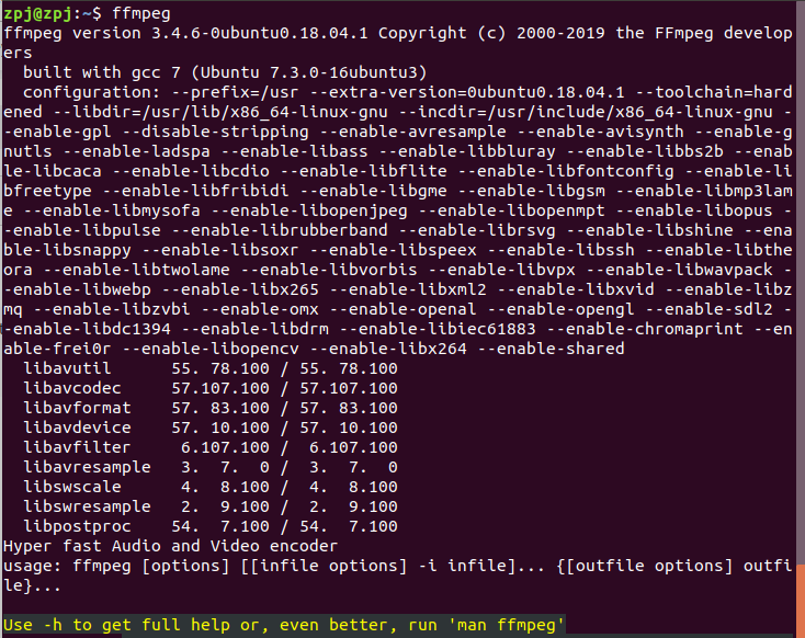ubuntu install ffmpeg 4