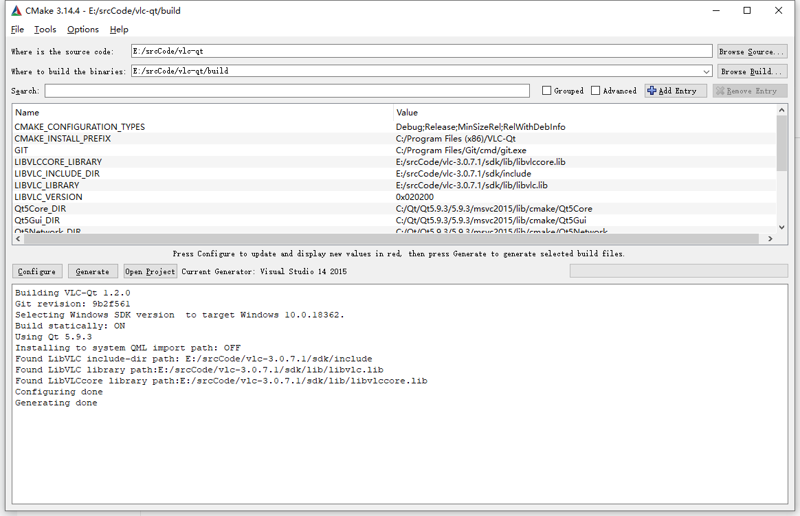 Compile vlc-qt and use cmake under vs2015 - Programmer Sought