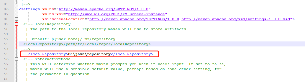 localRepository配置