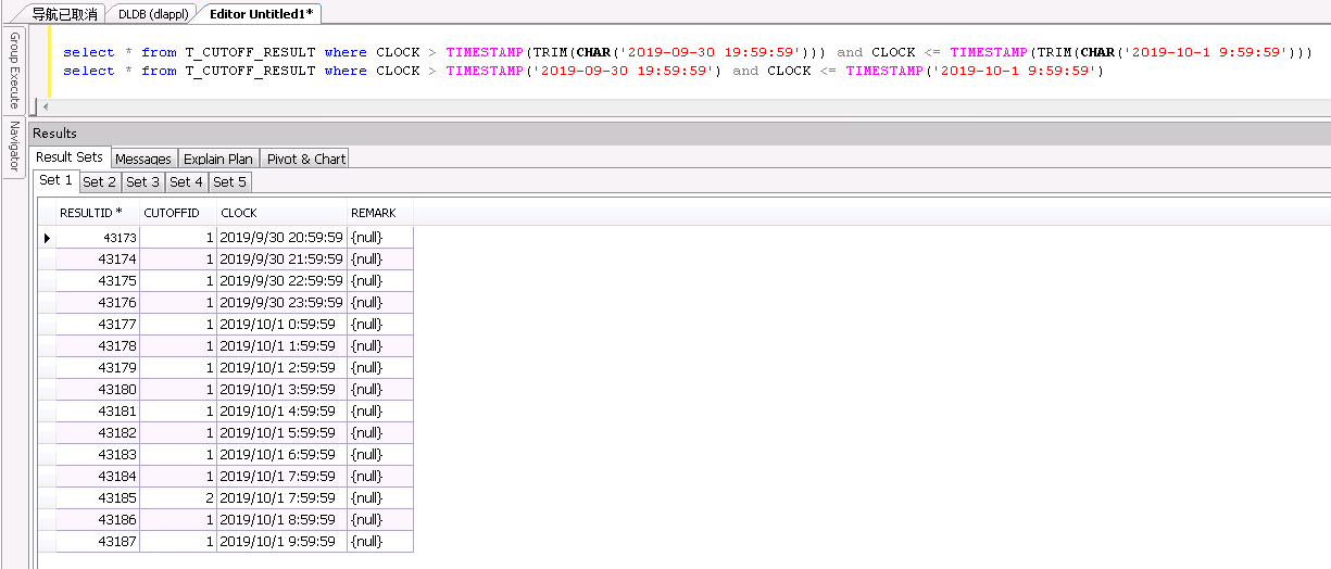 db2 timeslice timestamp sql