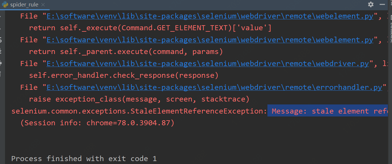 Message stale element reference element is not attached to the page