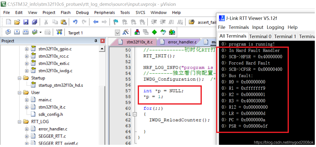 STM32F103VE RTT打印及错误代码打印实现