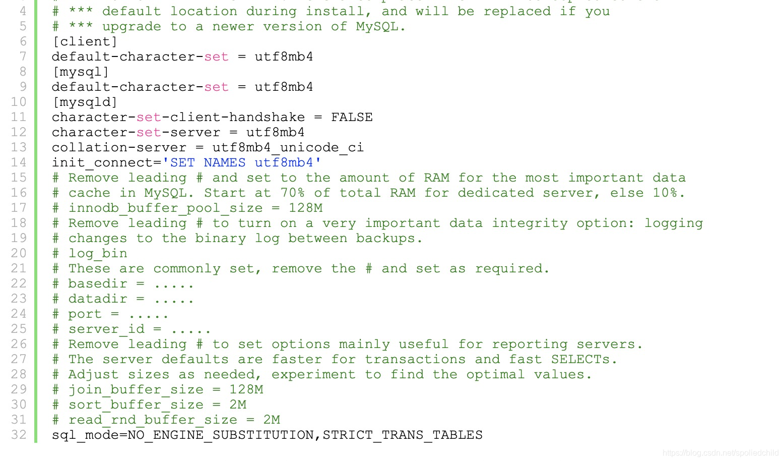 mysql配置文件