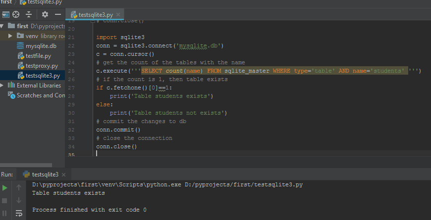 检查表是否已在存在于 sqlite3.png