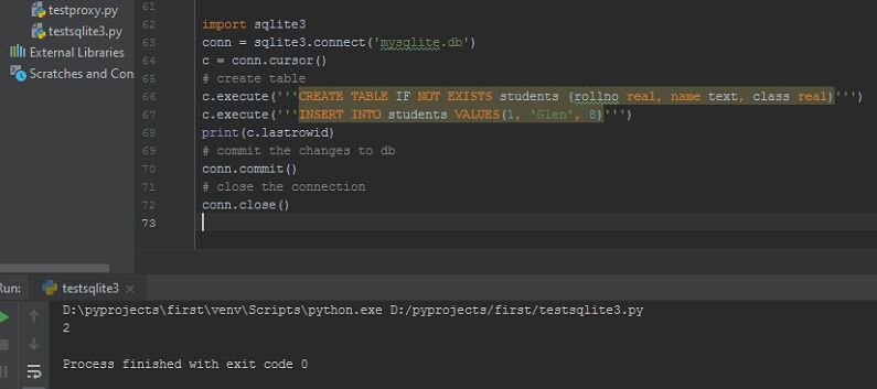 插入新行到 sqlite3 表并检查该插入是否成功