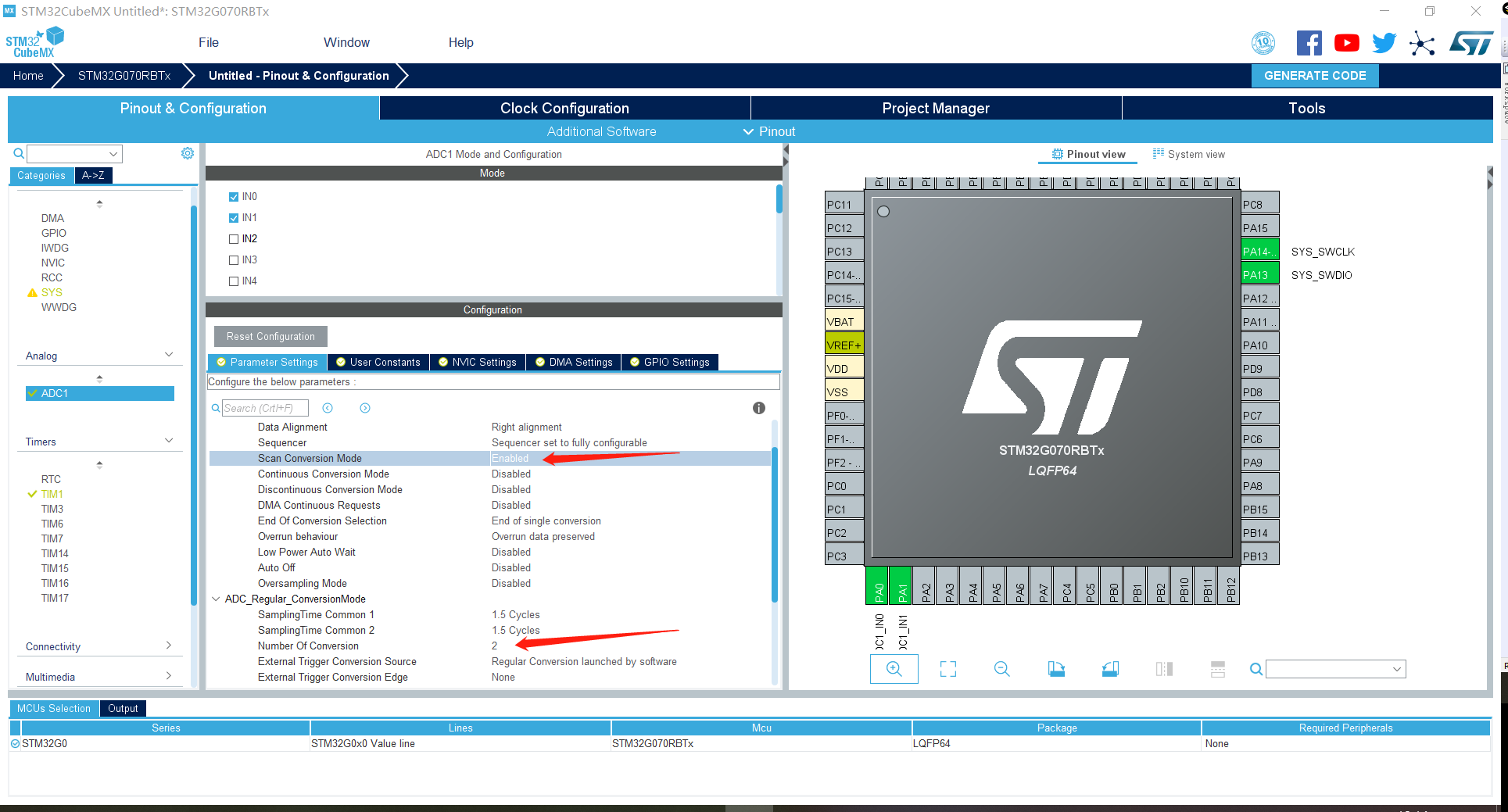 Stm32 Cubemx设置adc时 “scan Covnersion Mode”打不开【已解决】 Scan Conversion Mode