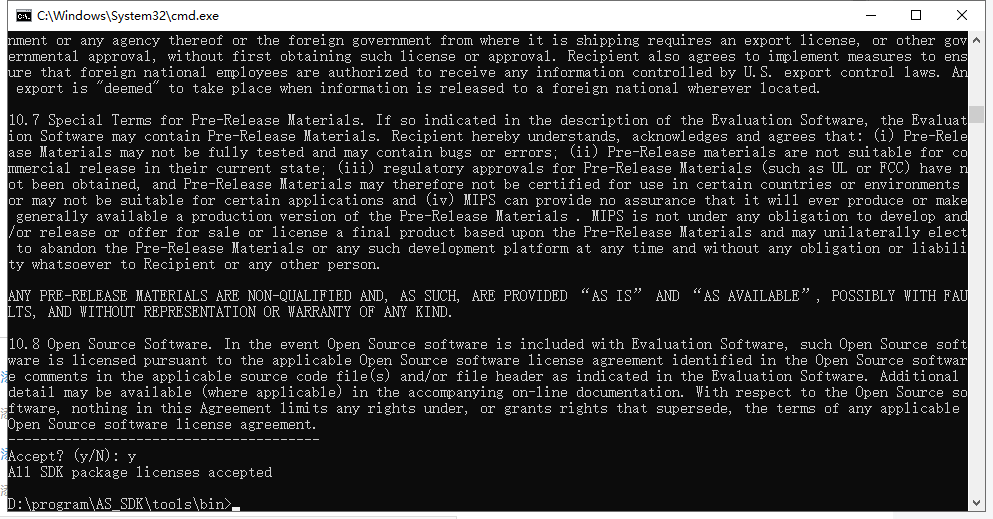 checking the license for package android sdk build tools 28.0.3 in d program as sdk licenses