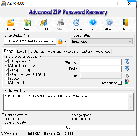 如何使用advanced zip password recovery