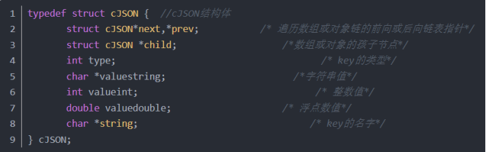 cJSON结构体