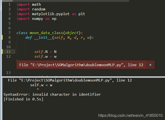 python SyntaxError: invalid character in identifier - Programmer Sought