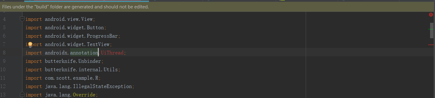 Android  --Files under the build folder are generated and should not be edited