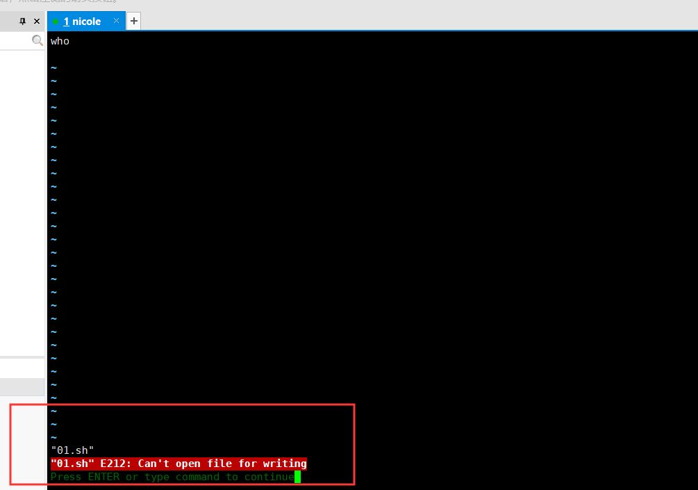 "01.sh" E212 Can't open file for writing Programmer Sought