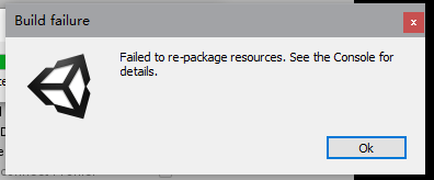 Failed to re-package resources