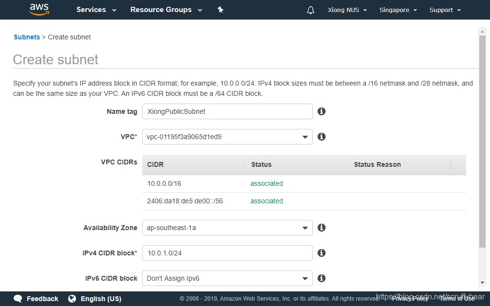 Create public Subnet