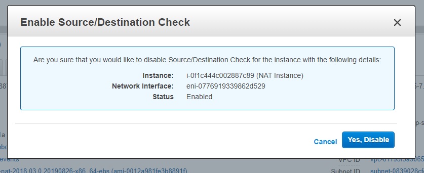 Source Dest check disabled