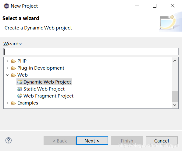 Fille-->New-->Project