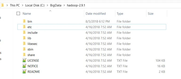 Hadoop文件夹结构