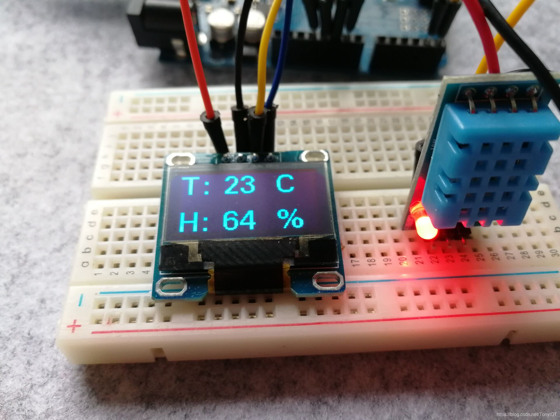 temperatura de la pantalla OLED y humedad