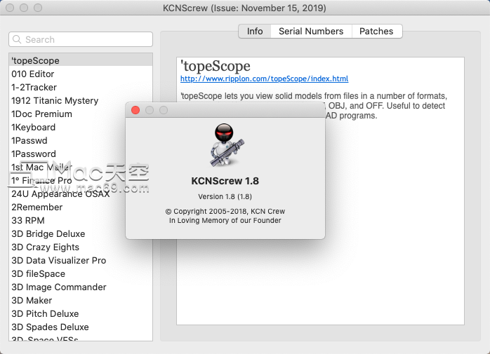 KCNScrew for Mac(mac序列号工具)