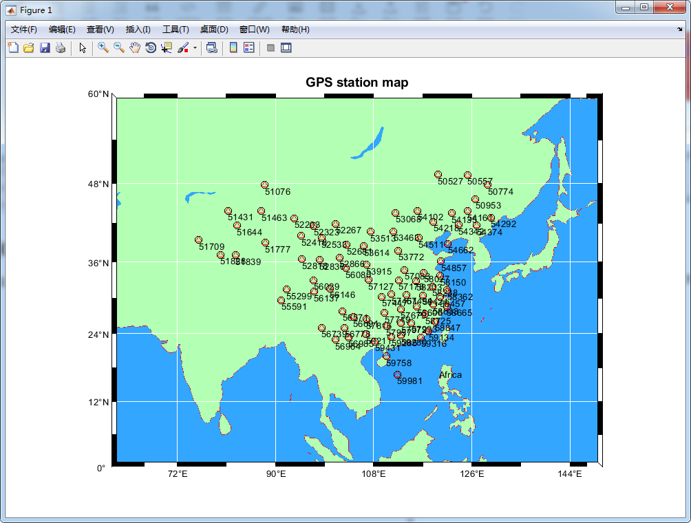 利用matlab M_Map工具制作GPS测站分布图