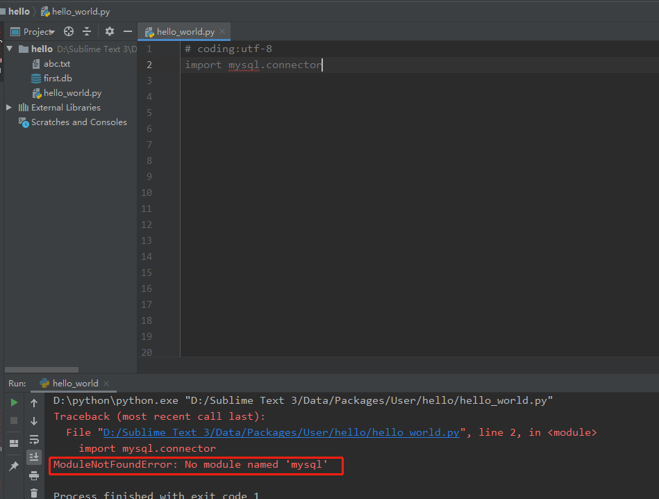 Pycharm报Modulenotfounderror:No Module Named 'Mysql'_Virusss的博客-Csdn博客