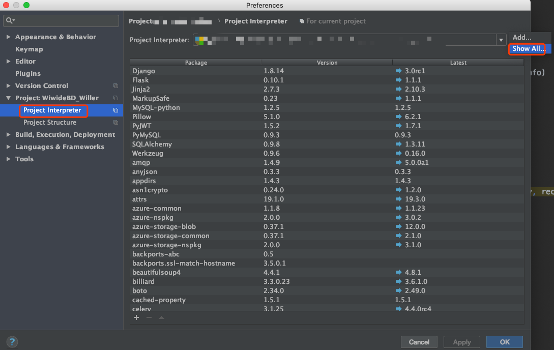 python-pycharm-pycharm-python-interpreter-nothing-to-show