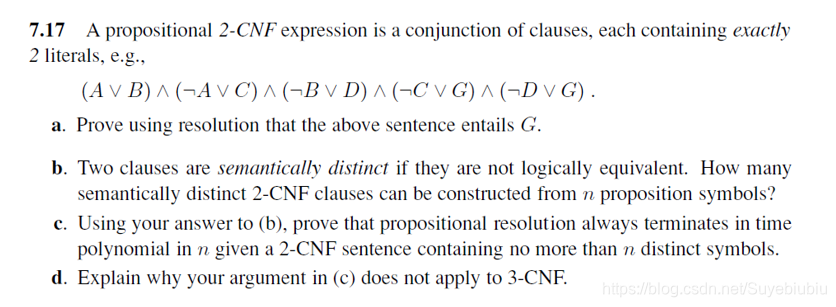 Knowledge 4命题逻辑形式推演（horn clauses和definite clauses（受限制子句））